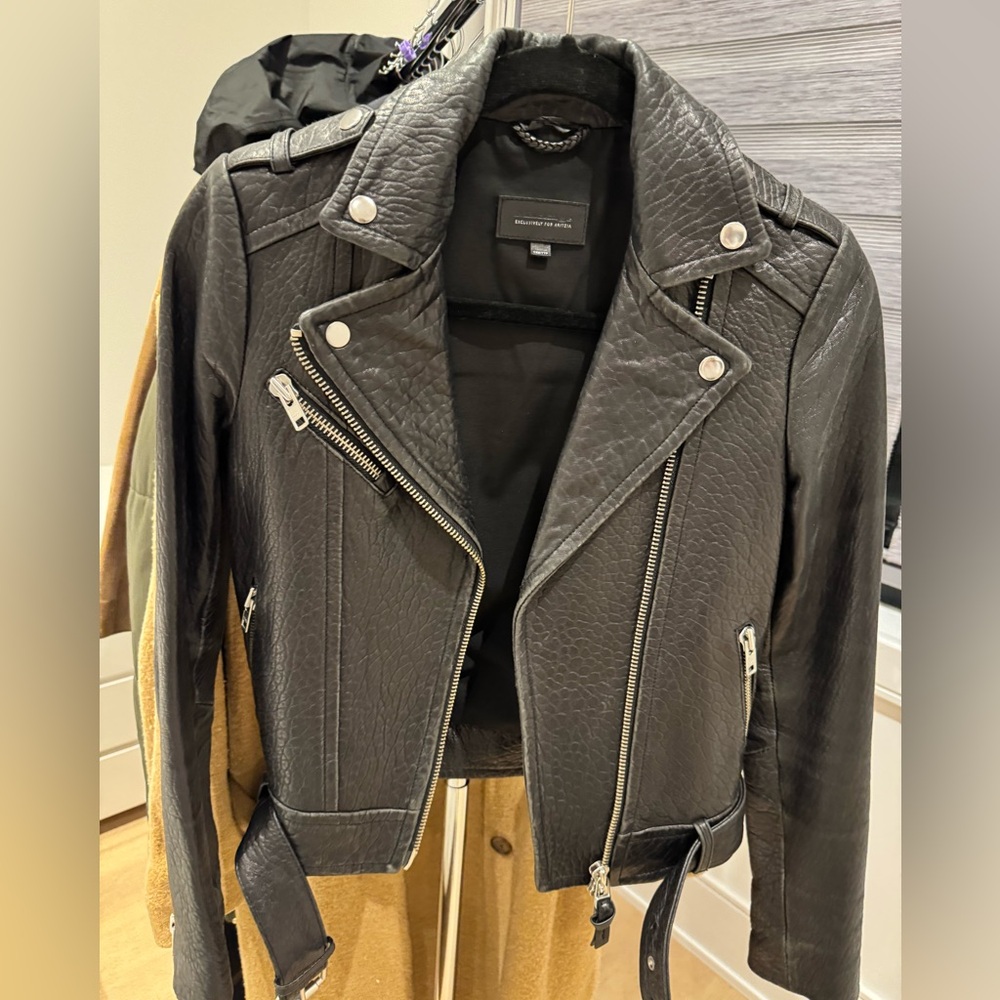 Aritzia Mackage Pebbled Leather Jacket
